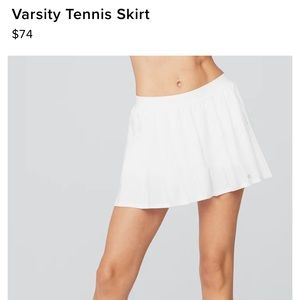Alo Varsity Tennis Skirt in White